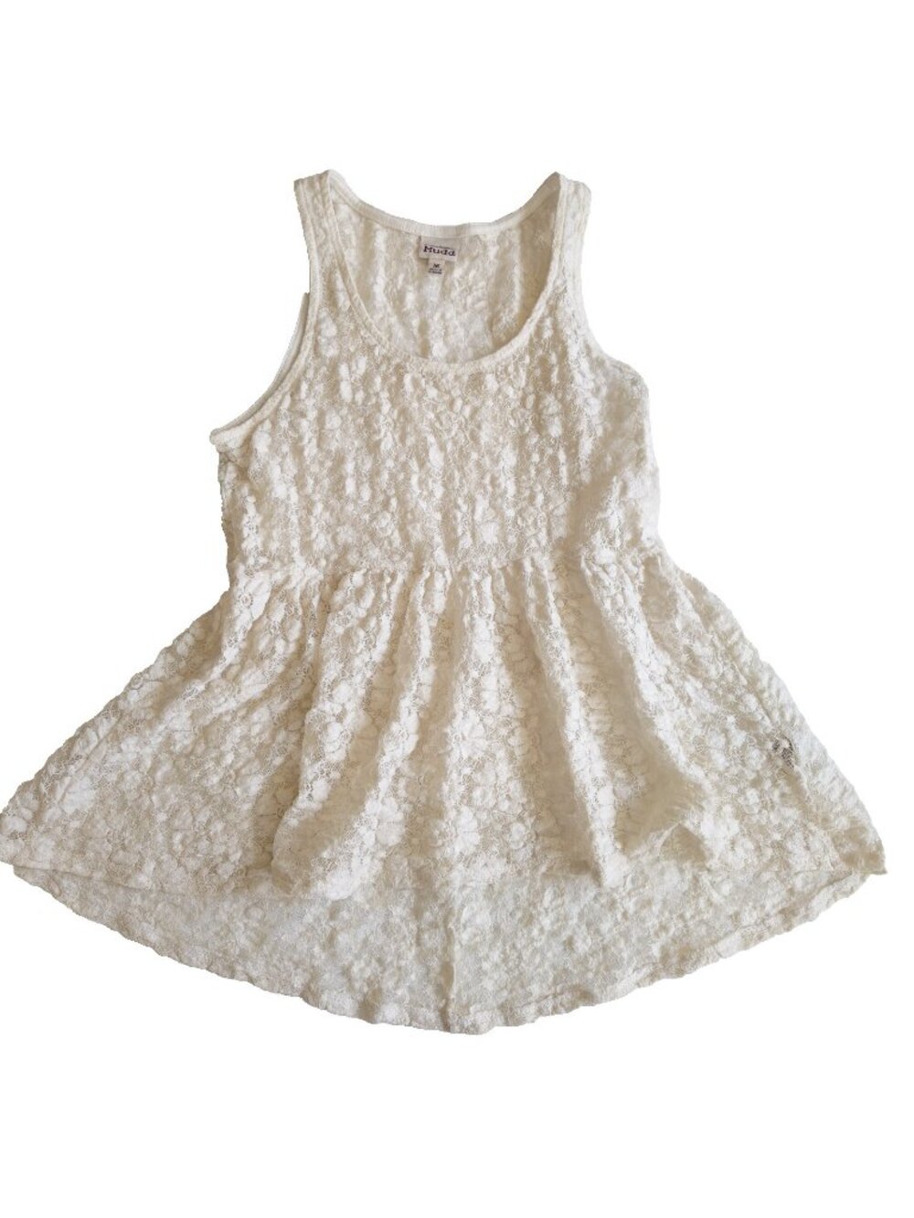 Y2K Mudd white lace flowy top size medium vintage 2000s BOHO